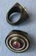 ANELLO IN LEGNO DI EBANO CON DOPPIO CERCHIO IN ARG