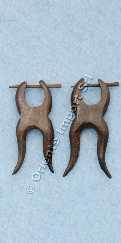 PIERCING, ORECCHINO STICK IN LEGNO NERO.LUNG PIERCING, ORECCHINO STICK IN LEGNO NERO.LUNG