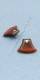 ORECCHINI IN LEGNO ROSSO.LUNGHEZZA MM22, ATT