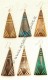 ORECCHINI IN LEGNO COLORATO, PENDENTI, TRIANGOLO.