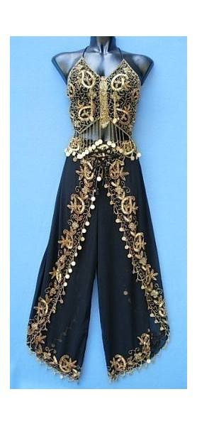 SET DANZA DEL VENTRE, TOP A FARFALLA CON PANTALONE