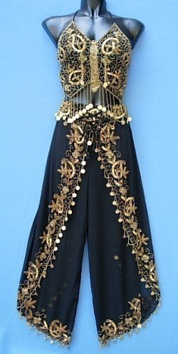 SET DANZA DEL VENTRE, TOP A FARFALLA CON PANTALONE SET DANZA DEL VENTRE, TOP A FARFALLA CON PANTALONE