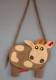 BORSA IN LANA COTTA A TRACOLLA, FORMA DI MUCCA. CH