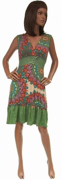 VESTITO MAGLINA DI COTONE E VISCOSA, SCOLLATURA IN