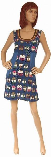 VESTITO CORTO MAGLINA DI COTONE E VISCOSA, CON COL