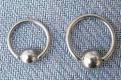 PIERCING RING CERCHIO CON PALLINA, MISURE MM 6X16X