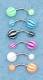 PIERCING BANANA ACCIAIO E SFERE ACRILICO COLORATE,