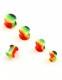 PIERCING, ALLARGATORE IN SILICONE COLORI RASTA, PL