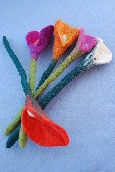 FIORE CALLA IN LANA COTTA GAMBO RIGIDO, LUNGHEZZA