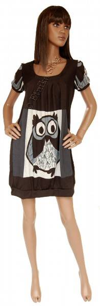 VESTITO CON MANICA CORTA IN TESSUTO CON ELASTAN, S