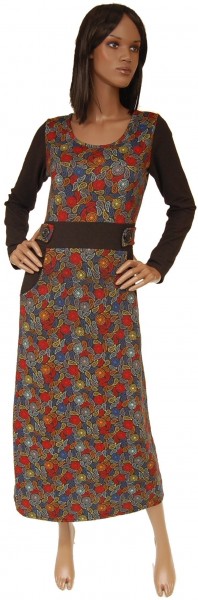 VESTITO LUNGO MAGLINA IN VISCOSA CON ELASTAN, MANI