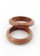 BRACCIALETTO BANGLE IN LEGNO INCISO E INSERTI OTTONE.