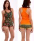 CANOTTA E CULOTTE IN POLIESTERE, CON STAMPE IN FRO