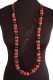 COLLANA LUNGA IN NASTRO MISTO SETA CON 47 SFERE LE