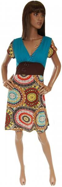 VESTITO MAGLINA DI COTONE CON ELASTAN, SCOLLO V, M