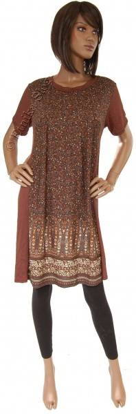 VESTITO CON MANICA CORTA IN COTONE CON ELASTAN, SC