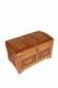 BAULE IN LEGNO MASSICCIO INTAGLIATO E CON INSERTI