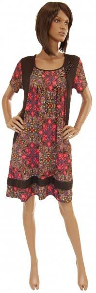 VESTITO IN TESSUTO CON ELASTAN, MANICHE CORTE, COL