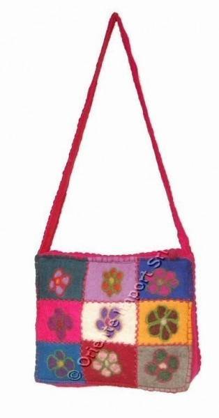 BORSA IN LANA COTTA RETTANGOLARE PACTHWORK QUADRI
