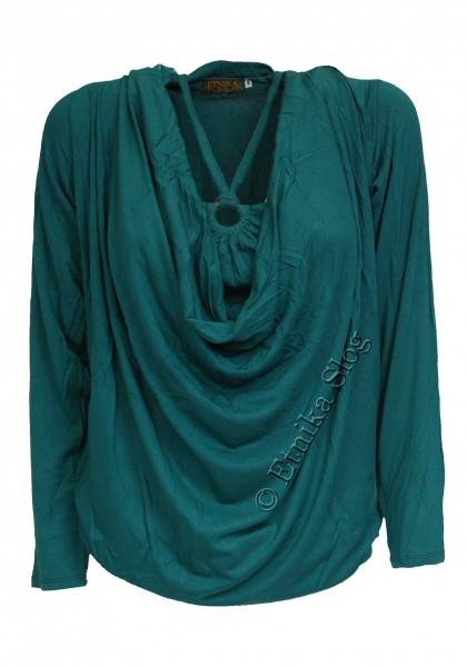 TOP MAGLIA MANICA LUNGA IN TESSUTO CON ELASTAN, CO