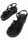 SANDALI SIMILPELLE CON ZEPPA CM 5,5 E CORDONCINI C