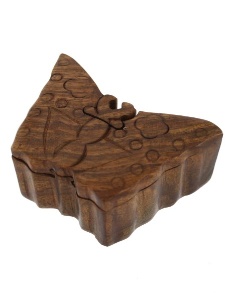 SCATOLA SEGRETA IN LEGNO A FORMA DI FARFALLA.br /
