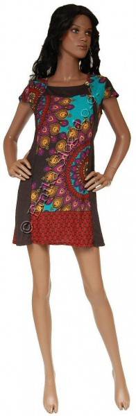 VESTITO MANICA CORTA IN TESSUTO CON ELASTAN, SCOLL