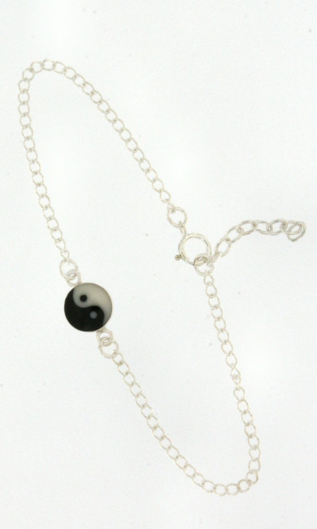BRACCIALETTO ARGENTO PENDENTE YING YANG MM 8, LUNG BRACCIALETTO ARGENTO PENDENTE YING YANG MM 8, LUNG