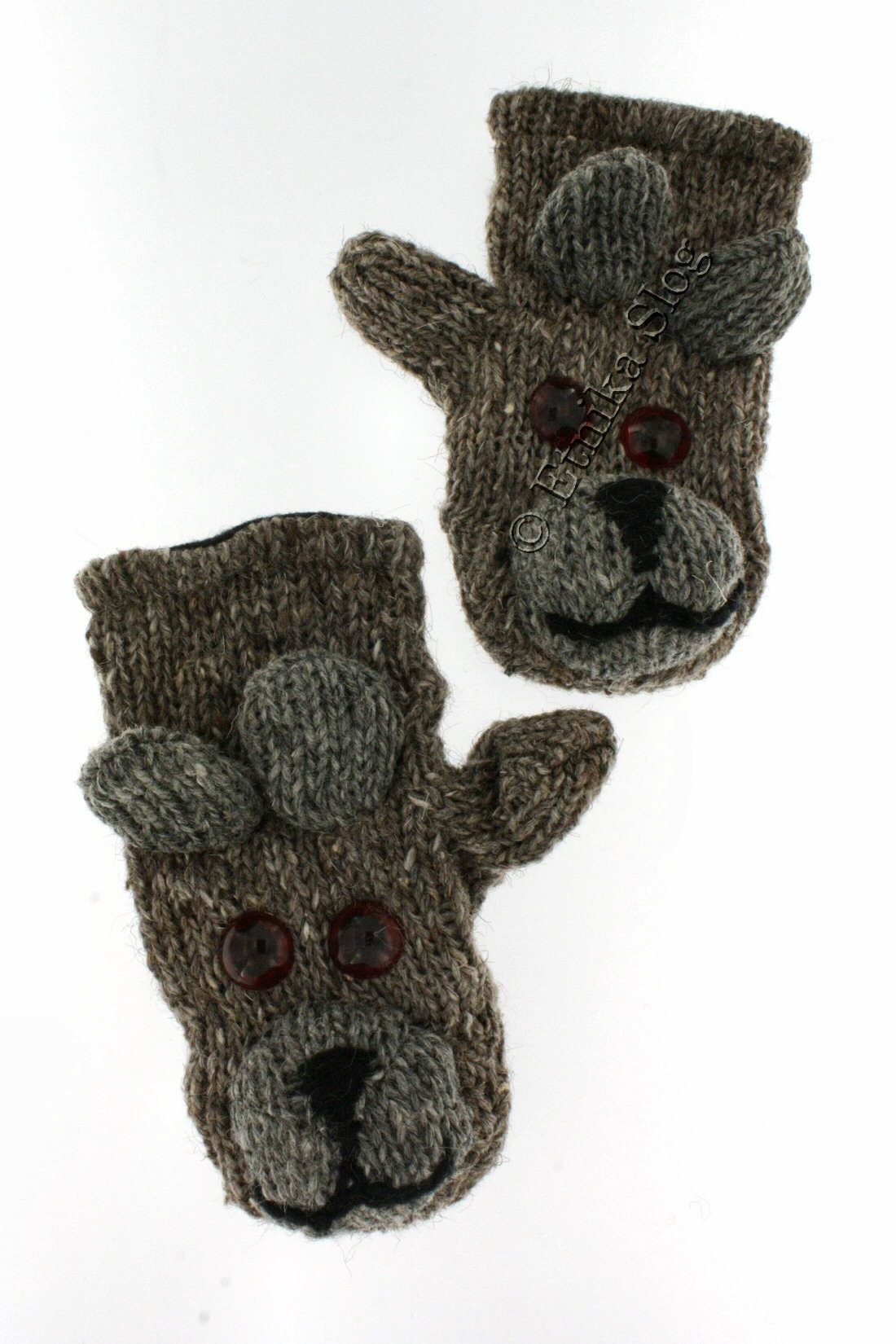 GUANTI IN LANA MANOPOLA AD ANIMALE E PILE INTERNO. GUANTI IN LANA MANOPOLA AD ANIMALE E PILE INTERNO.