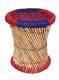 SGABELLO IN BAMBU E CORDA COLORATA IN NYLON.