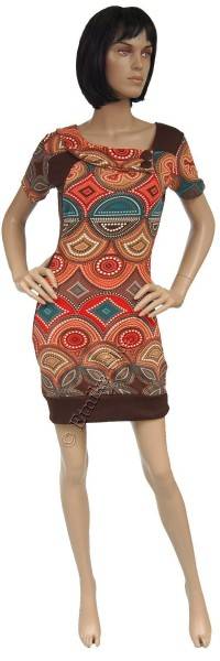 VESTITO MANICA CORTA IN TESSUTO CON ELASTAN. FANTA