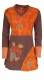 VESTITO IN COTONE CON MANICHE LUNGHE, SCOLLO A V,
