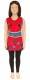 VESTITO DA BAMBINA IN COTONE CON RICAMI E STAMPE,