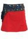 MINI GONNA IN COTONE TINTA UNITA CON FASCIA STAMPA
