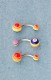 PIERCING BANANA IN ACCIAIO, CON SFERE IN ACRILICO
