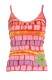 TOP IN COTONE A RIGHE TIE DYE RICUCITE CON FIORE A