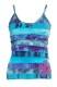 TOP IN COTONE A RIGHE TIE DYE RICUCITE CON FIORE A