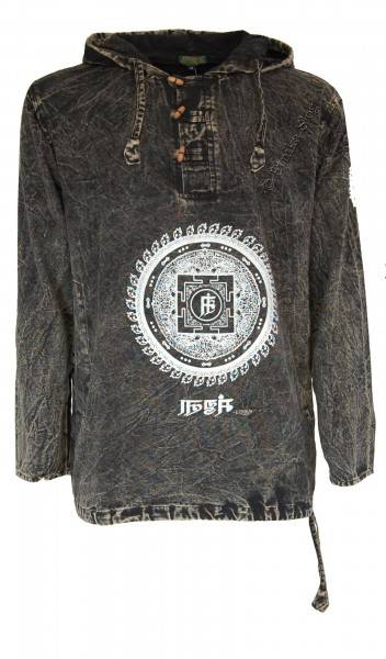 CAMICIA MANICA LUNGA IN COTONE STONE WASHED CON ST