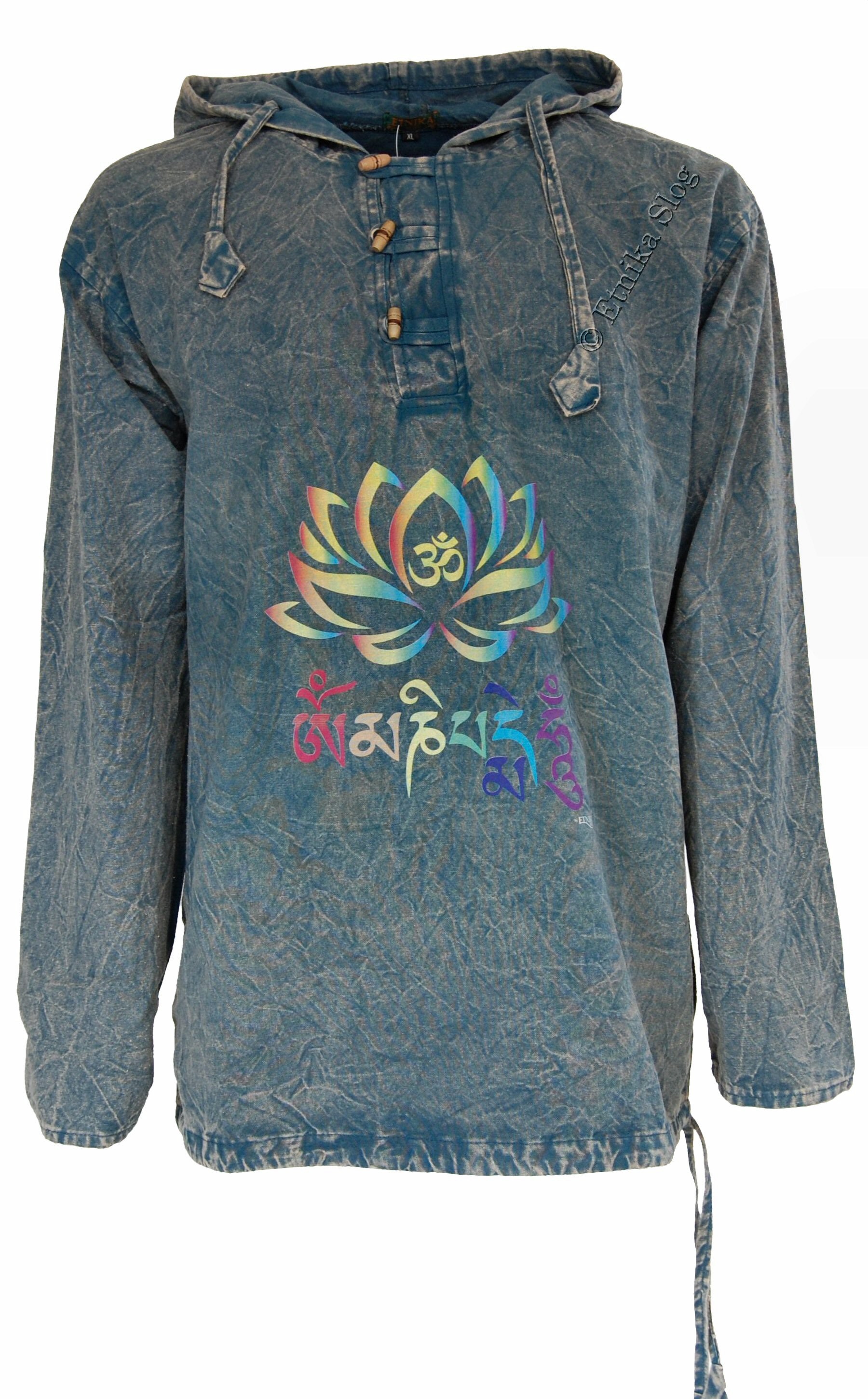 CAMICIA MANICA LUNGA IN COTONE STONE WASHED CON ST CAMICIA MANICA LUNGA IN COTONE STONE WASHED CON ST