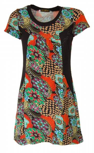 VESTITO CORTO SMANICATO IN TESSUTO CON ELASTAN, CO