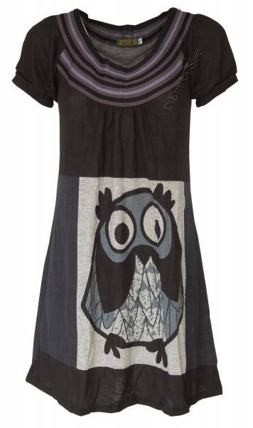 VESTITO MANICA CORTA IN TESSUTO CON ELASTAN, COLLO