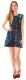 VESTITO CORTO IN COTONE SENZA MANICHE, SPALLA CON