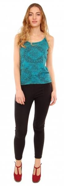 TOP CANOTTA IN COTONE, TINTA UNITA STONEWASH, STAM