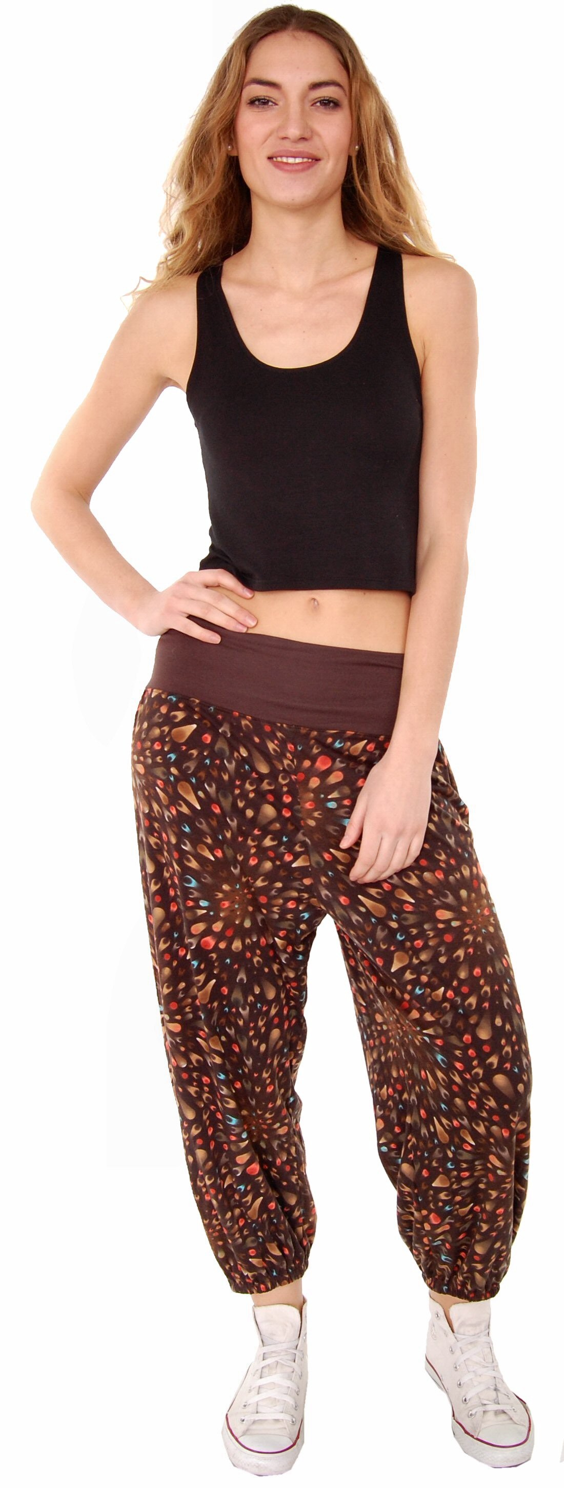 PANTALONE TURCO IN MAGLINA DI COTONE CON ELASTAN, FASCIA ELA