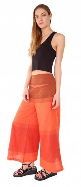 PANTALONE PALAZZO IN COTONE CANGIANTE E TINTA UNIT