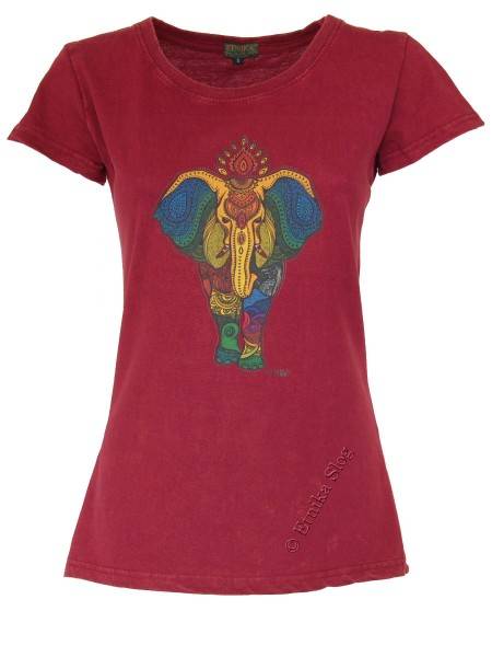 T-SHIRT DONNA IN COTONE STONEWASHED CON STAMPAbr