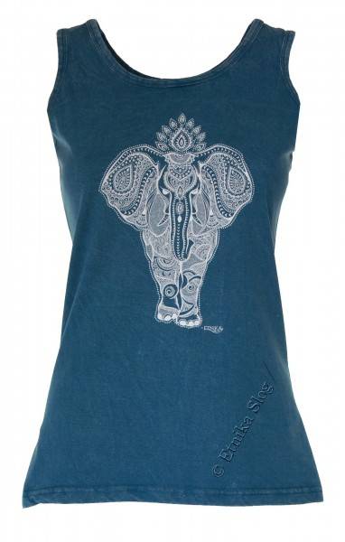 CANOTTA DONNA IN COTONE STONE WASHED CON STAMPA.b