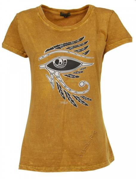 T-SHIRT DONNA IN COTONE STONEWASHED CON STAMPAbr