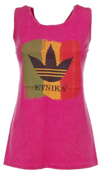 CANOTTA DONNA IN COTONE STONE WASHED CON STAMPA.b