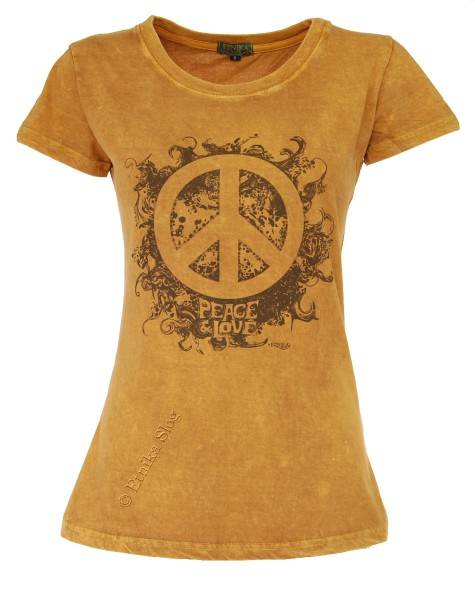 T-SHIRT DONNA IN COTONE STONEWASHED CON STAMPAbr